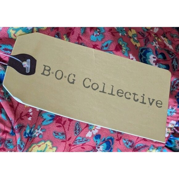 NWT BOG Collective Sundress Floral Bustier Halter Ruffle Hem Mini  Boho Sz Small - Picture 9 of 12